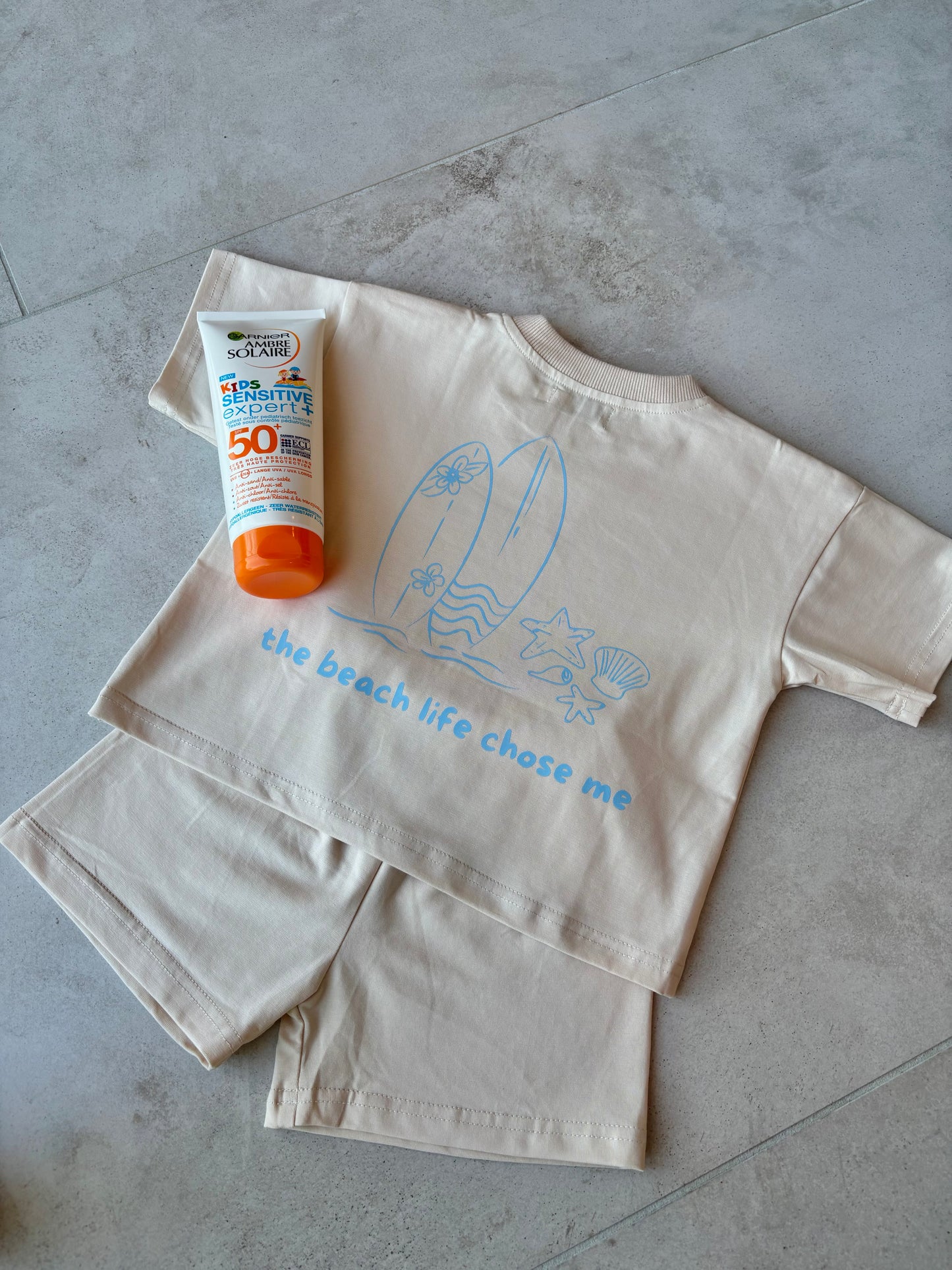 Oversized Beach Set – T-Shirt & Shorts im Matching Look