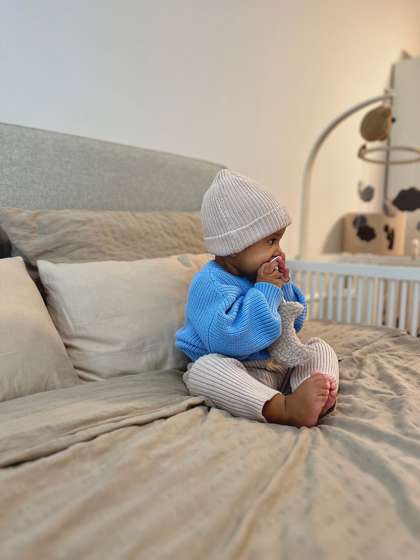 Chunky Knit Pullover - Babyblau