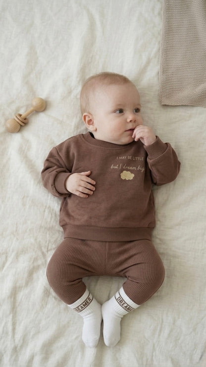 Oversize Sweatshirt Dream Big in Mocha Mousse