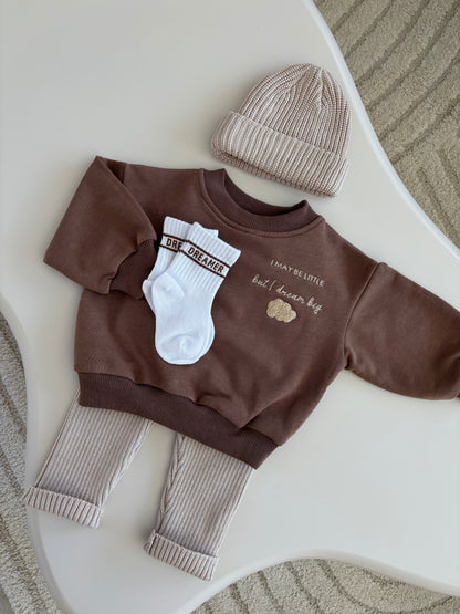 Oversize Sweatshirt Dream Big in Mocha Mousse