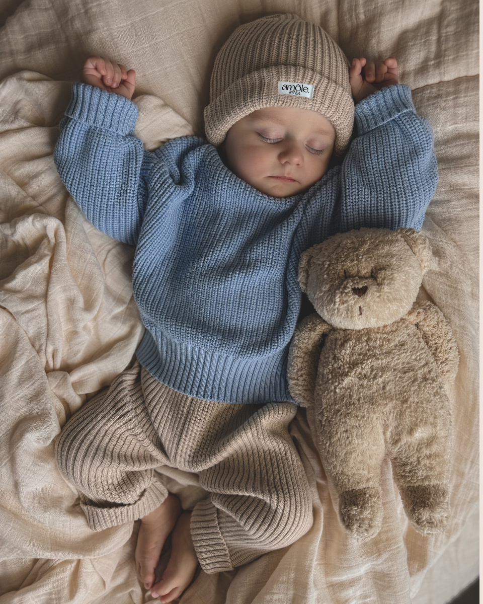 Chunky Knit Pullover - Babyblau