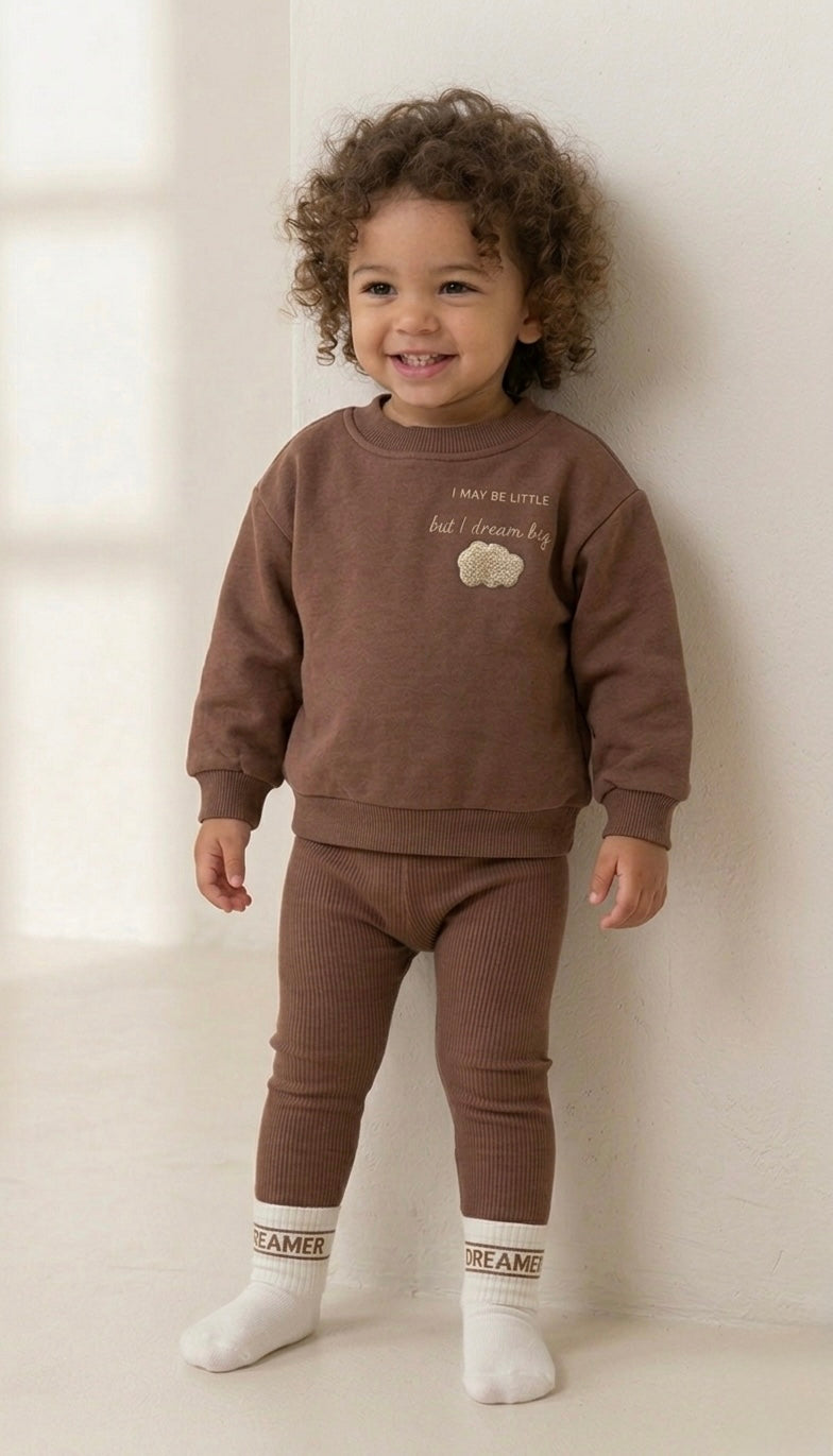Oversize Sweatshirt Dream Big in Mocha Mousse