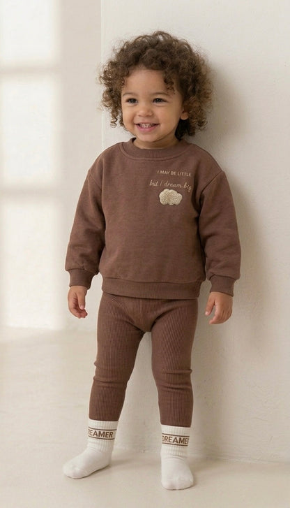 Oversize Sweatshirt Dream Big in Mocha Mousse