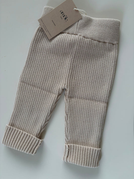 Chunky Knit Pants - Almond Beige