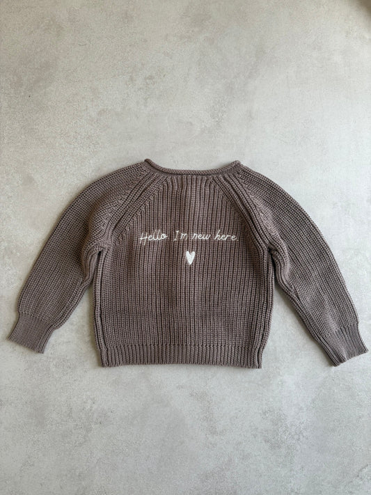 Strickjacke - Hello, I'm new here - in Taupe
