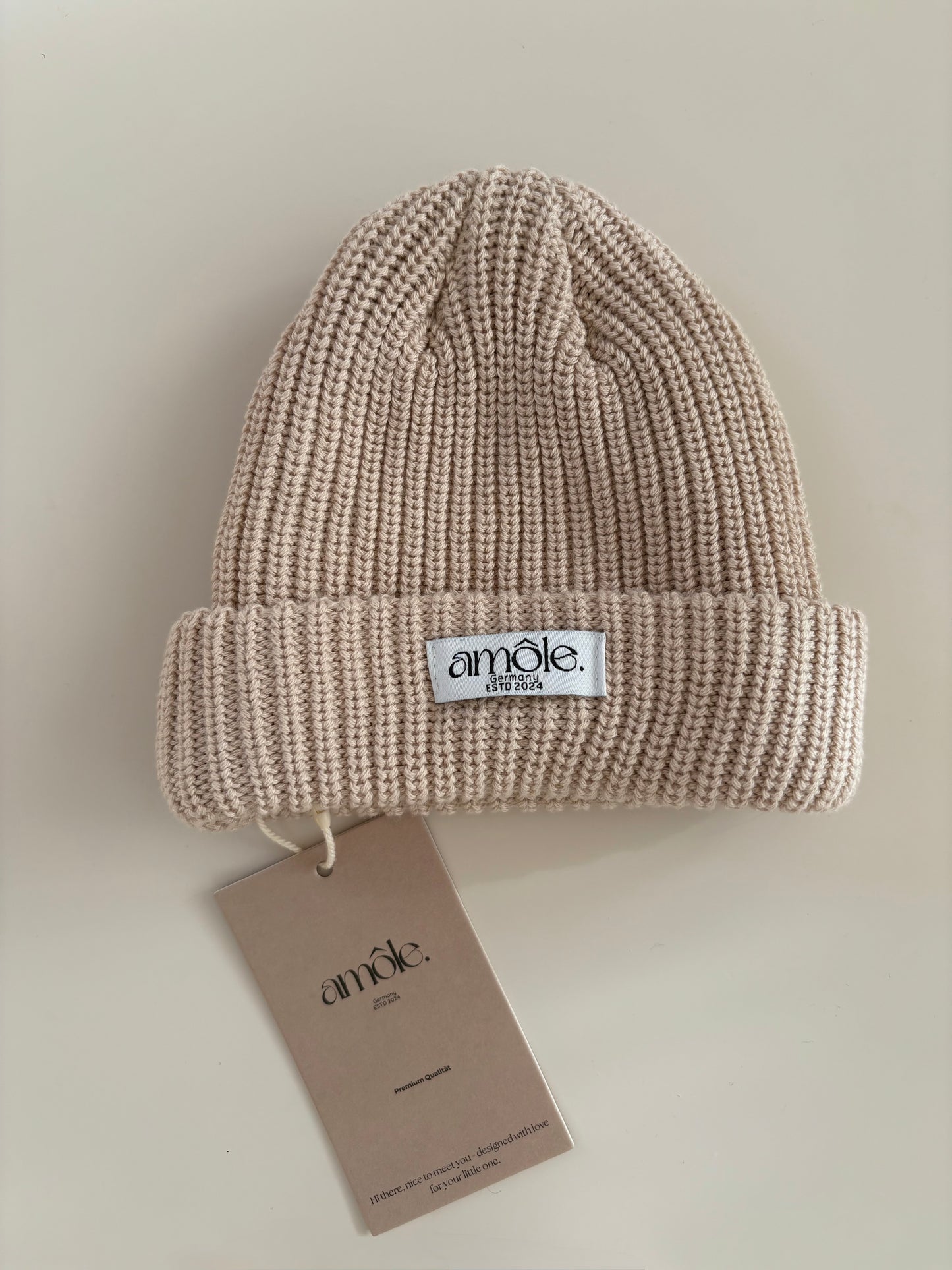 Chunky Knit Beanie - Almond Beige
