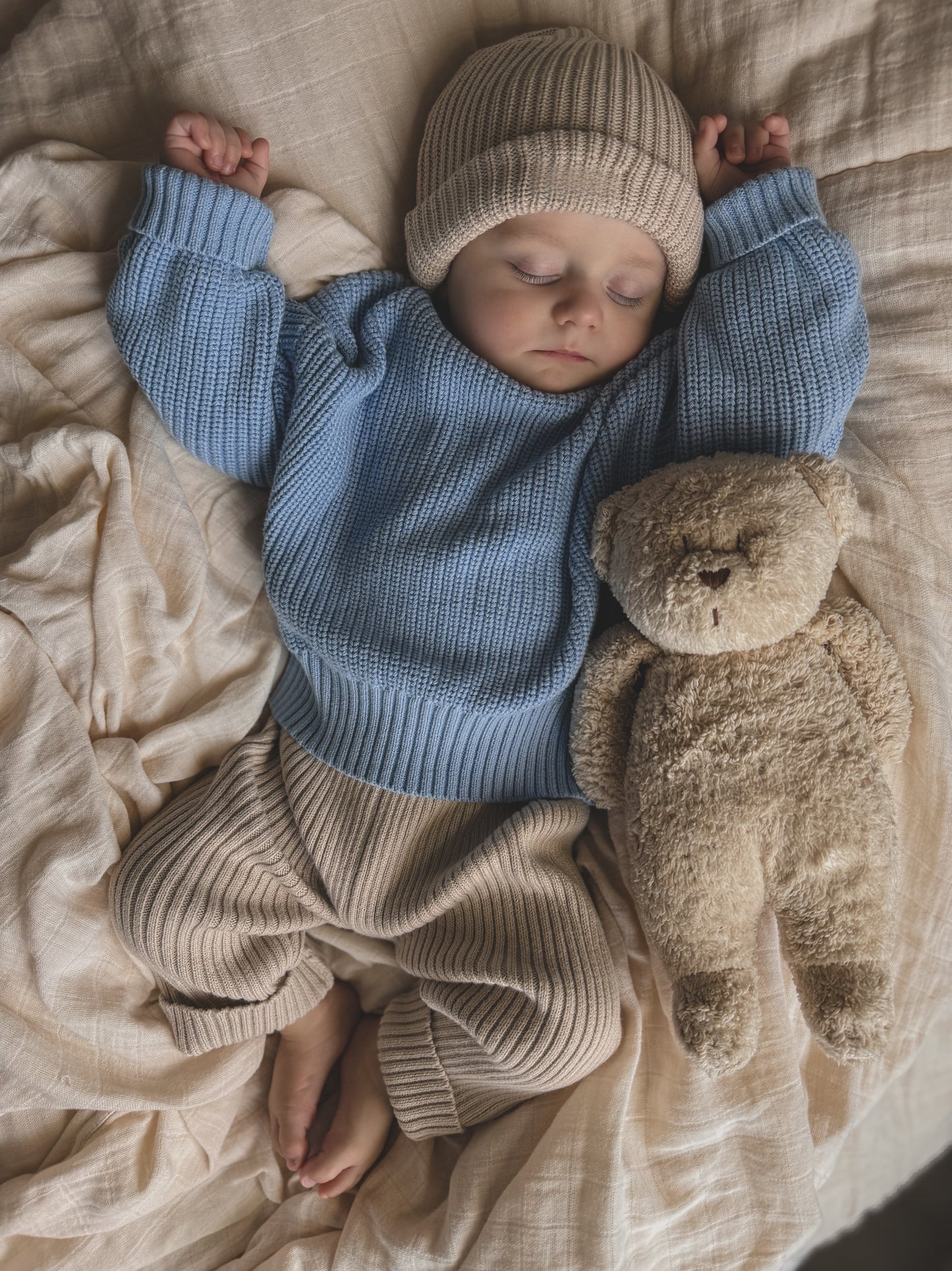 Chunky Knit Pullover - Babyblau
