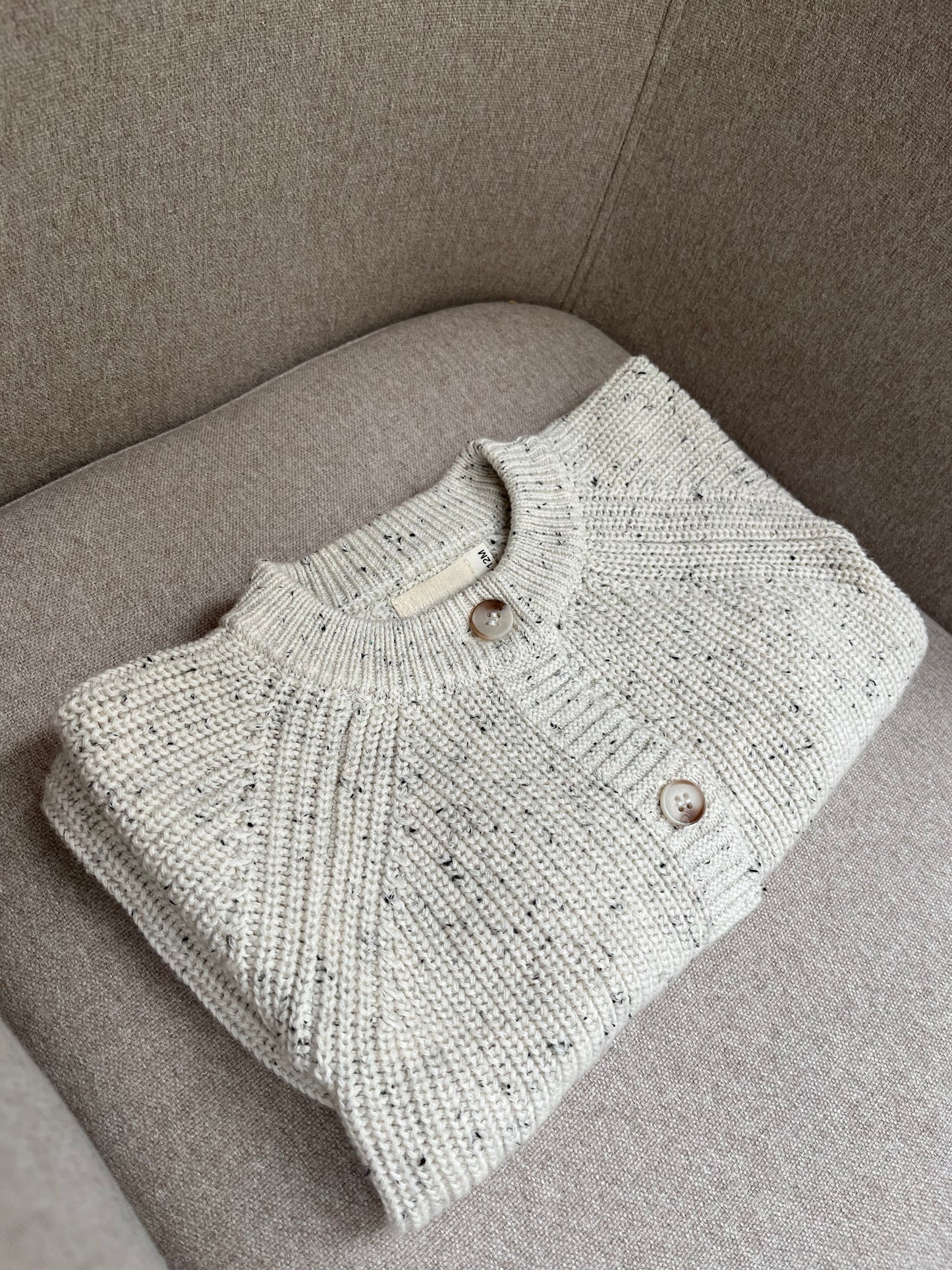 Chunky Knit Strampler - Sand Dots