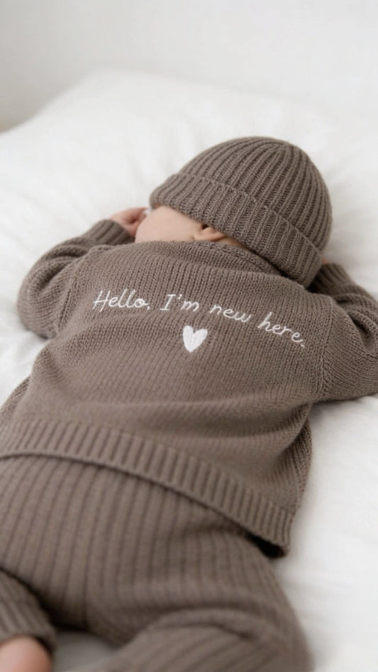 Strickjacke - Hello, I'm new here - in Taupe