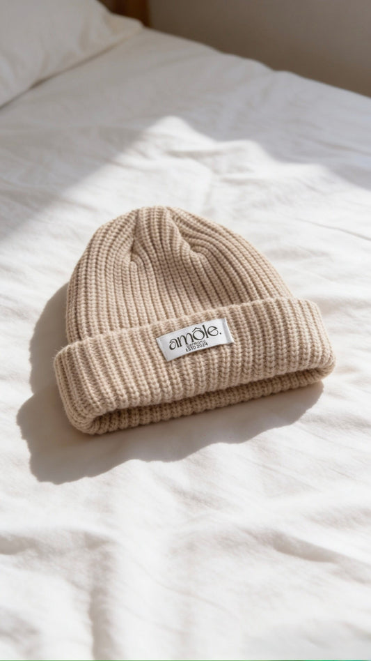Chunky Knit Beanie - Almond Beige