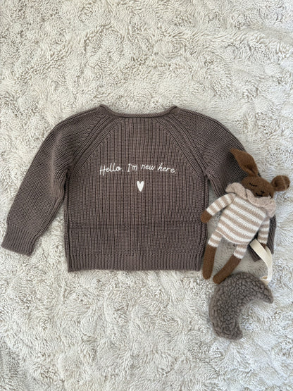 Strickjacke - Hello, I'm new here - in Taupe