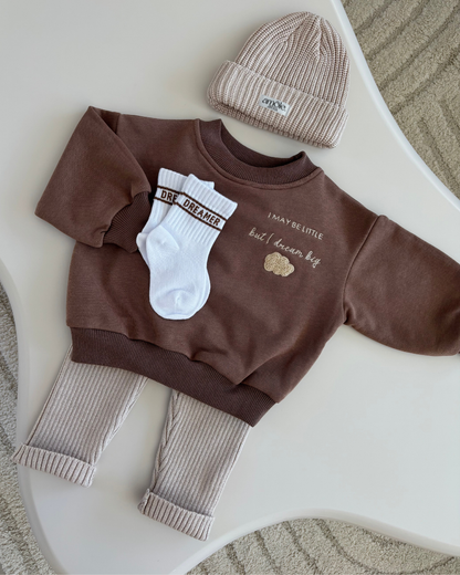 Oversize Sweatshirt Dream Big in Mocha Mousse